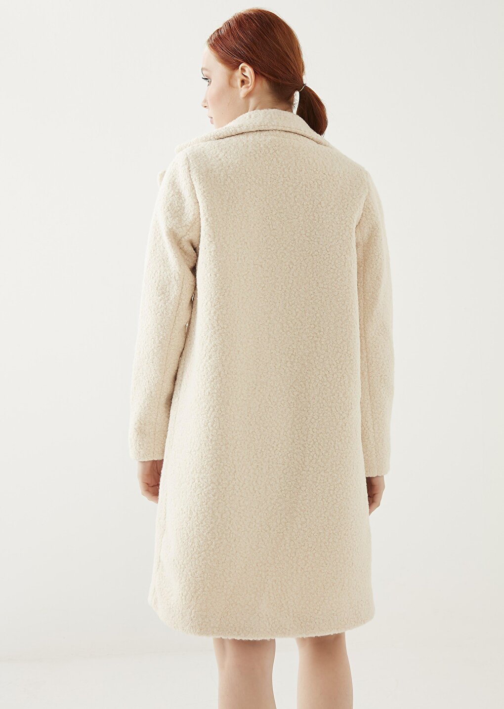 Women's Ecru Boucle Coat