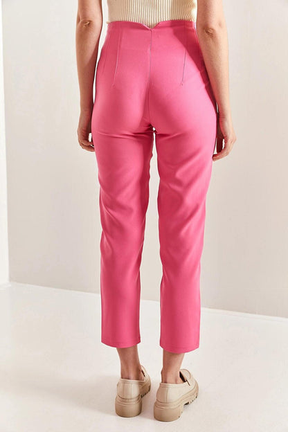 Women's Ribbed Atlas Fabric Trousers