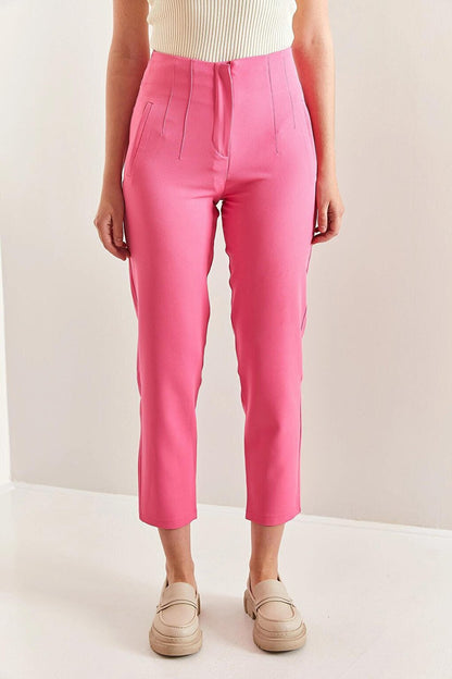 Women's Ribbed Atlas Fabric Trousers