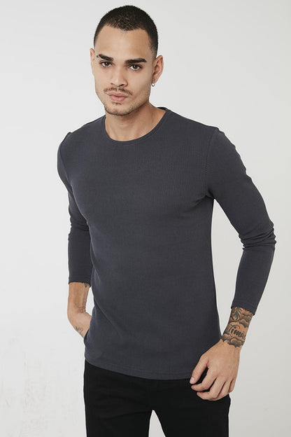 Cotton Crew Neck Slim Fit Basic Sweat 5905073