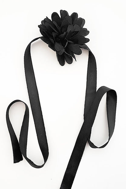 Chiffon Fabric Flower Choker Necklace