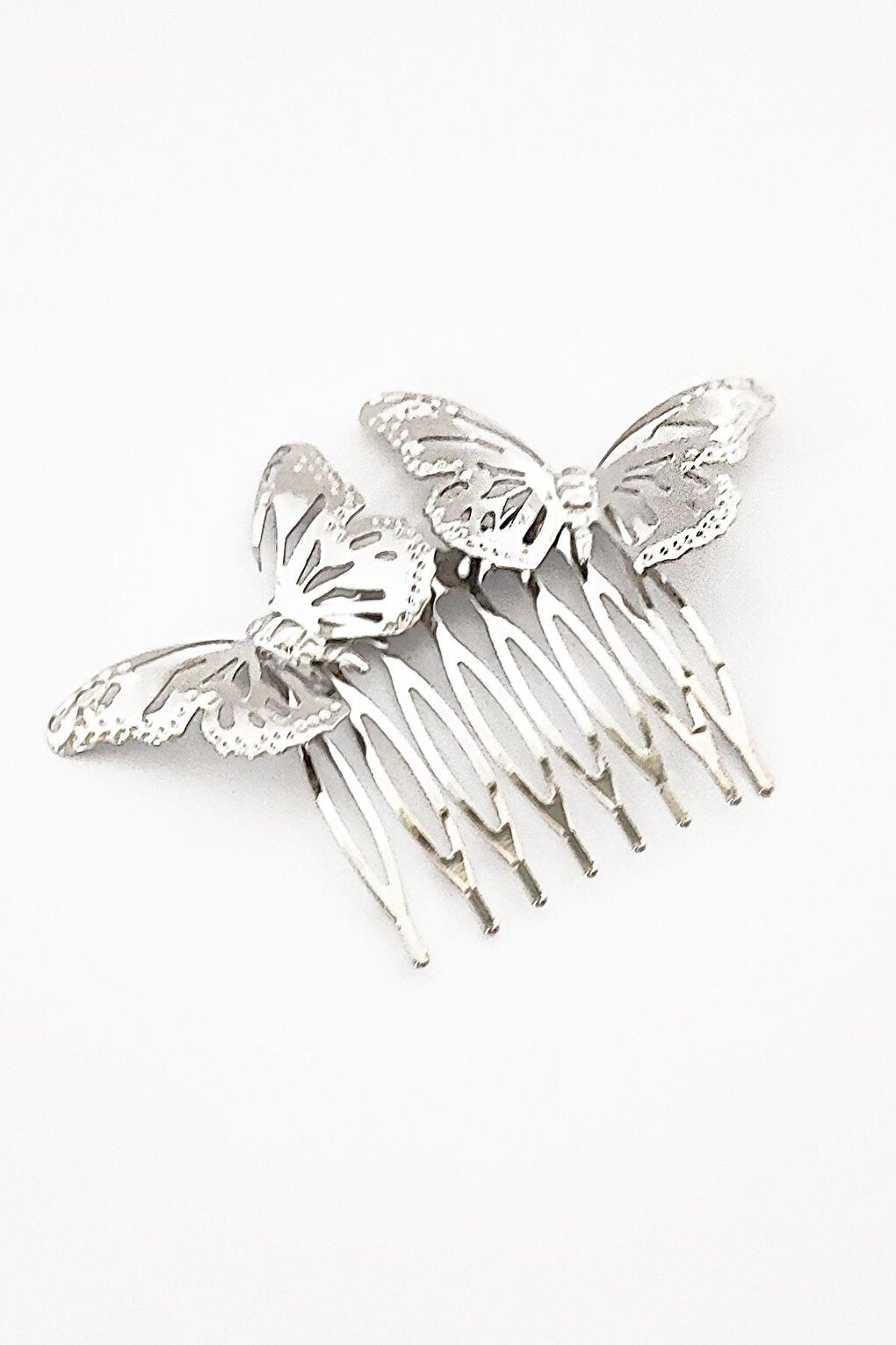 Butterfly Motif Metal Hair Comb Buckle