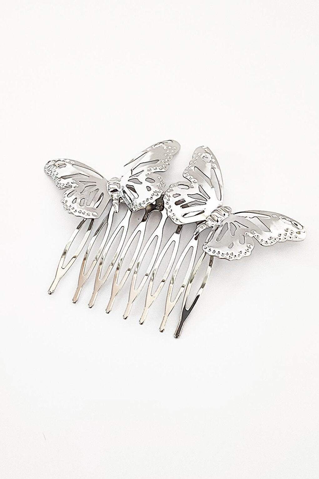 Butterfly Motif Metal Hair Comb Buckle