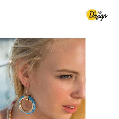 Blue Bronze Earring