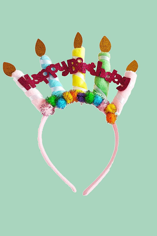 Happy Birthday Candle Figured Birthday Crown Plush Party Crown