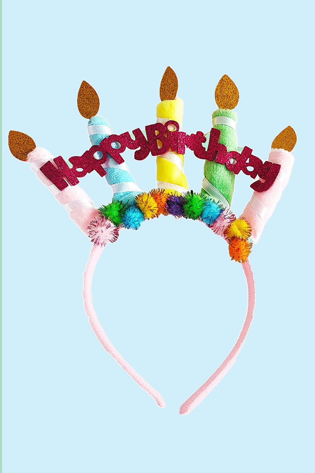 Happy Birthday Candle Figured Birthday Crown Plush Party Crown