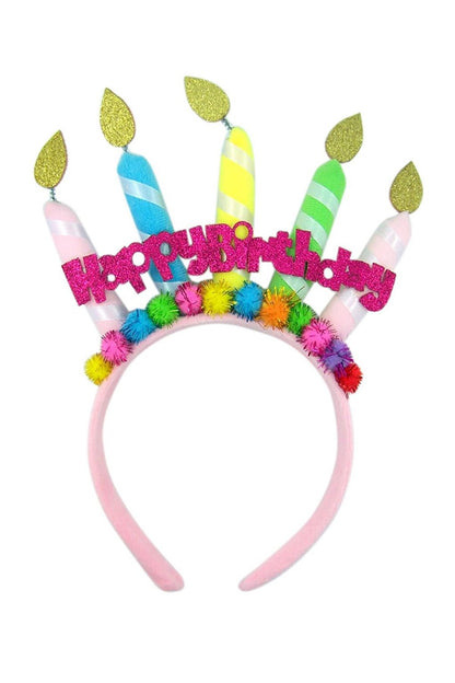 Happy Birthday Candle Figured Birthday Crown Plush Party Crown