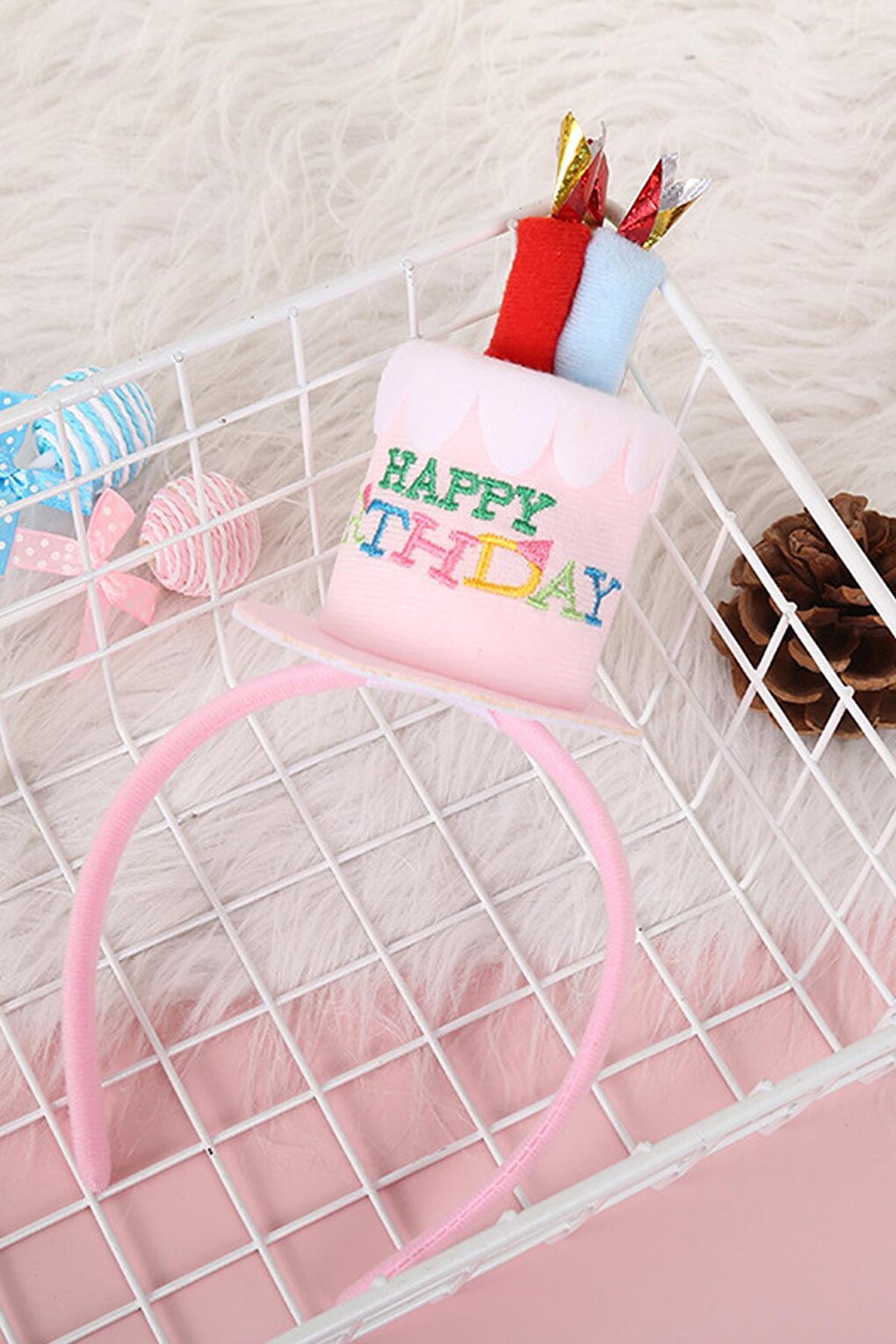 Happy Birthday Cake Figured Birthday Crown Plush Party Crown