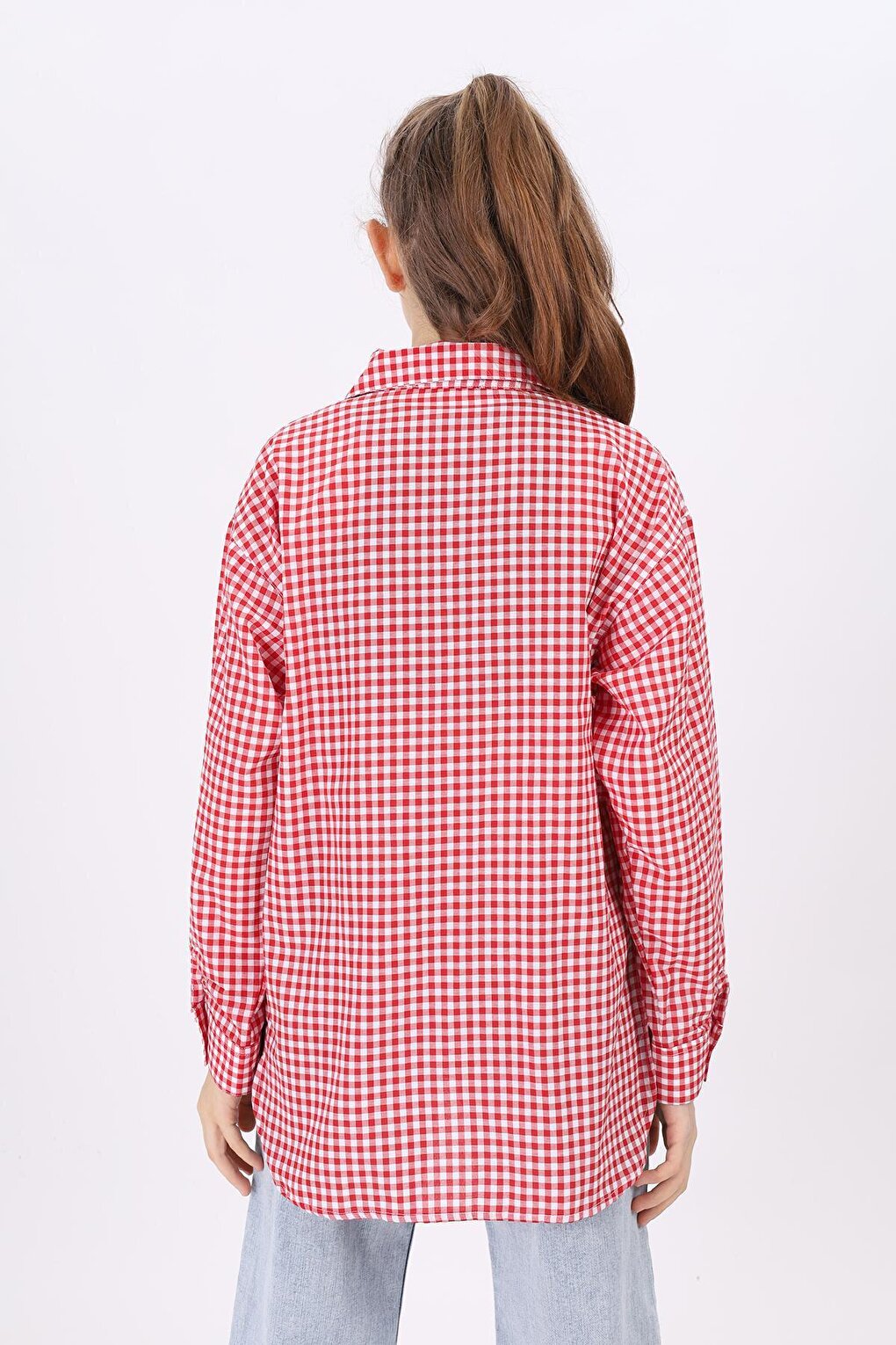 Girl's Pitikare Patterned Plaid Shirt Lx182-1