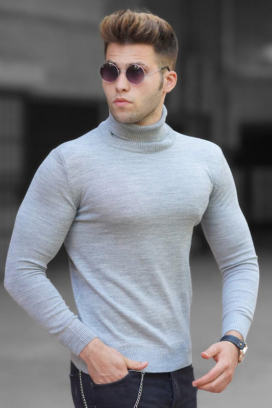 Gray Turtleneck Sweater 4656