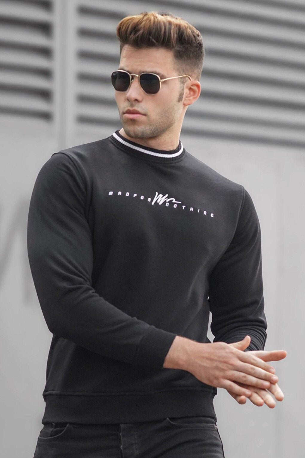 Black Knitwear Men's Sweater 5288