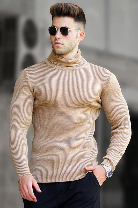 Beige Turtleneck Sweater 5180