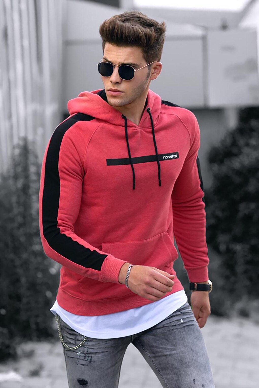 Printed Powder hooded Sweatshirt 4433