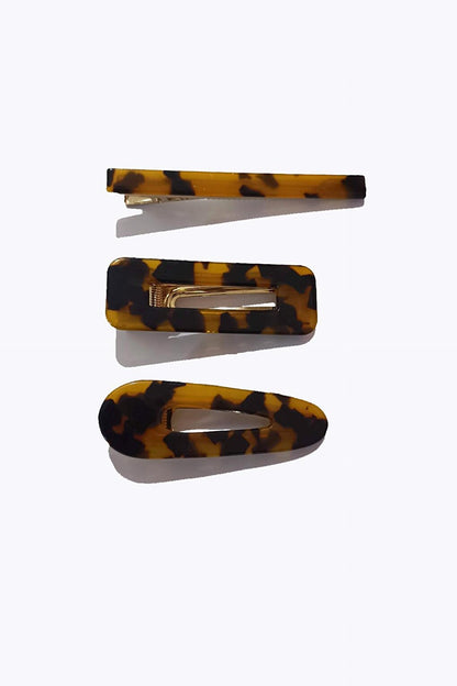 Luxury Acrylic Tortoise Hair Clips Pack of 3