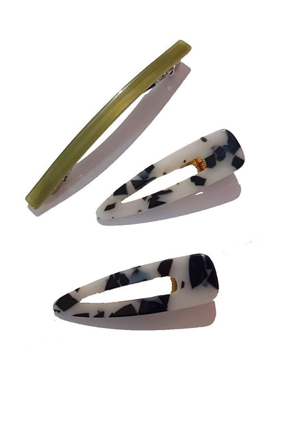 Luxury Acrylic Serengeti Hair Clips Pack of 3