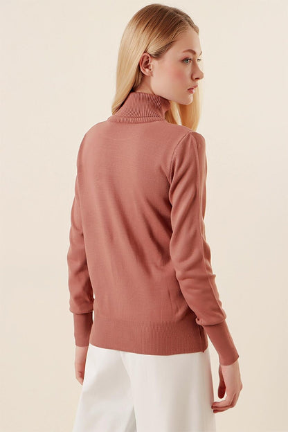 15747 Turtleneck Knitwear Sweater - Dusty Rose