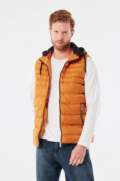 Combed Cotton Hooded Puffer Vest