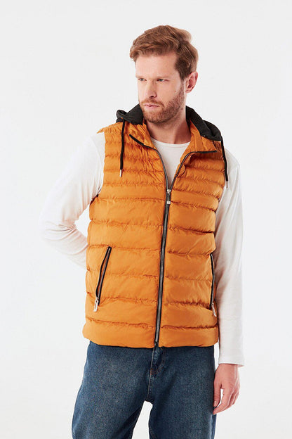 Combed Cotton Hooded Puffer Vest