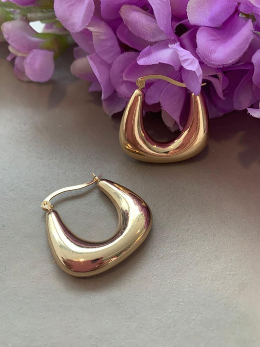 Gold Color Basket Hoop Earring