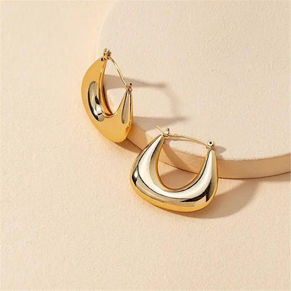 Gold Color Basket Hoop Earring