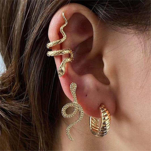 Snake 3-Piece Earring and Piercing Set