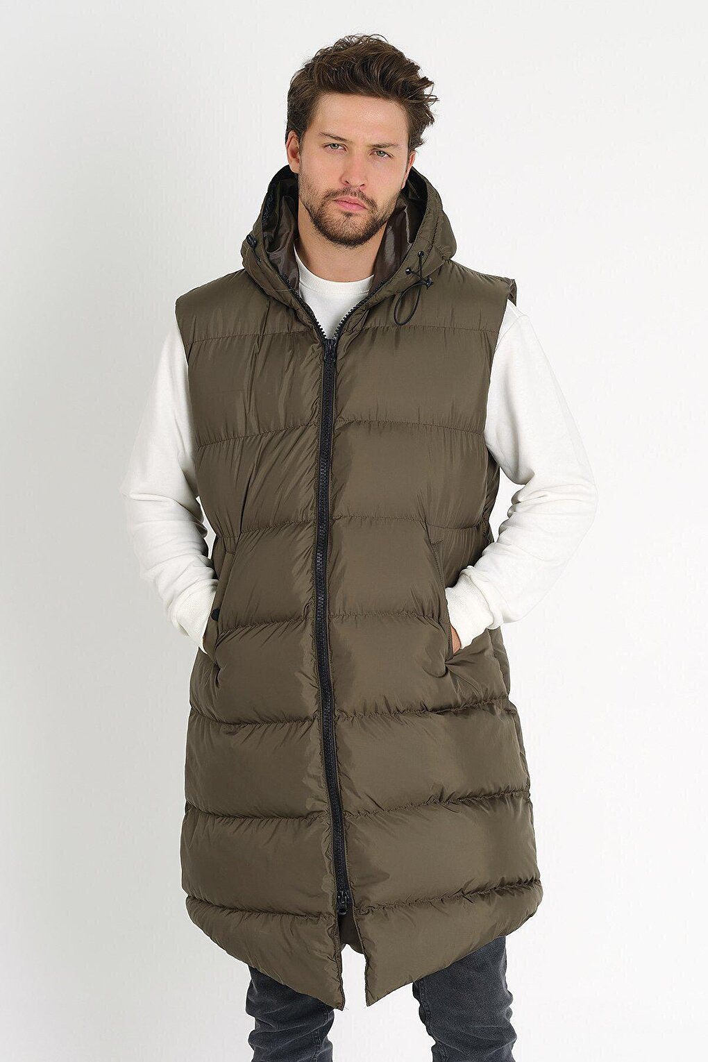 Long Puffer Vest AC-K59123LNS