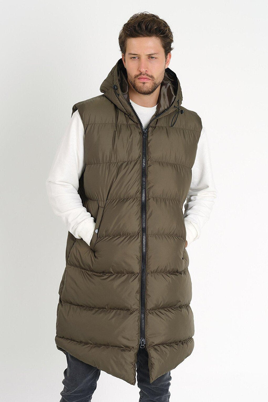 Long Puffer Vest AC-K59123LNS