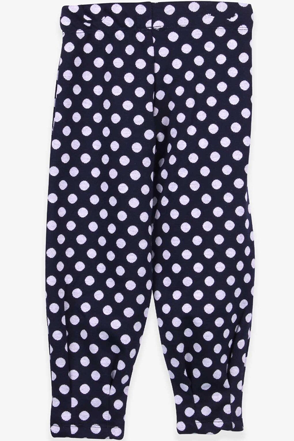 Girl's Leggings Trousers Polka Dot Pocket Navy Blue (Age 3-8)