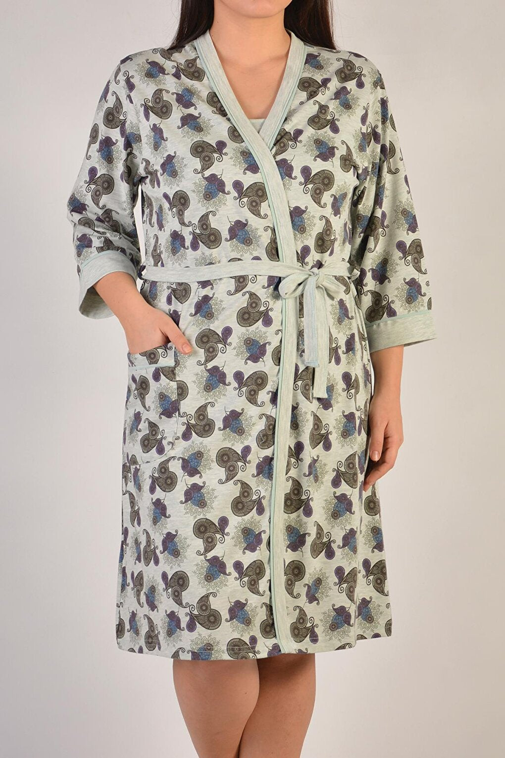 Women's Dressing Gown Tunic Nightgown Double Set Plus Size