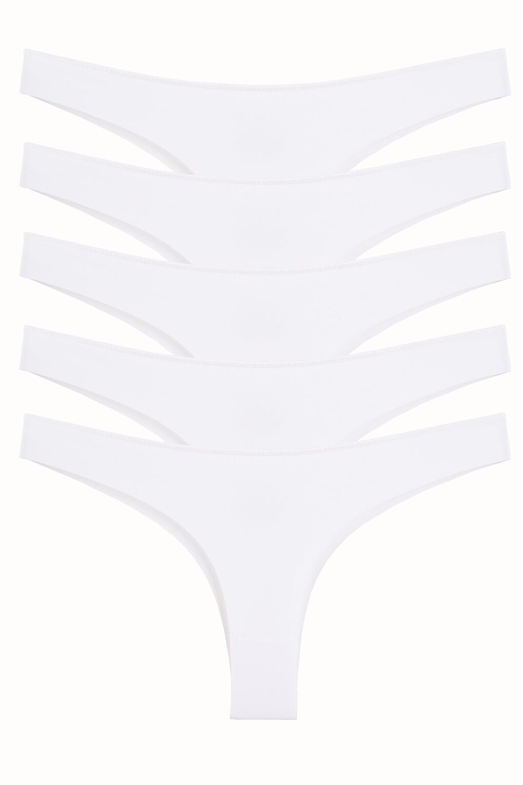 Women's Panties Brazillian Thong Laser Cut Flexible Non-marking Pack of 5