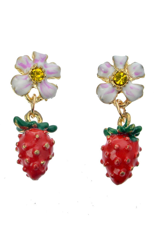 Flower Strawberry Earrings