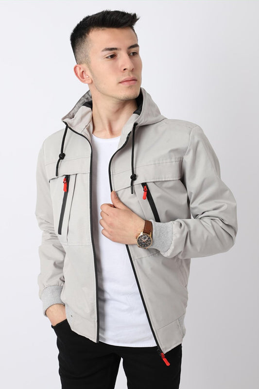 Double Chest Zippered Raincoat BL1244