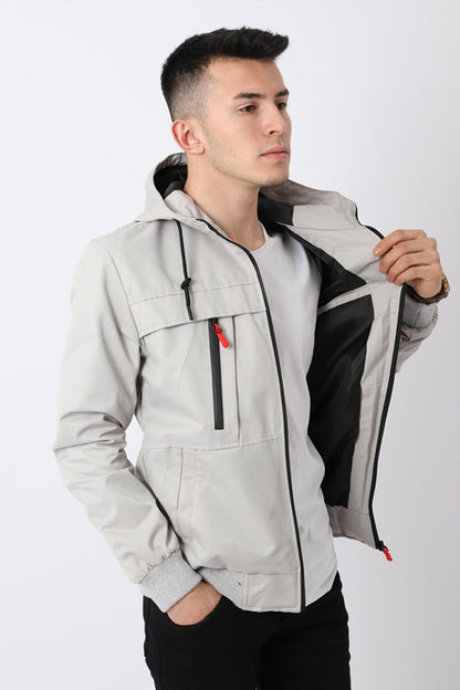 Double Chest Zippered Raincoat BL1244