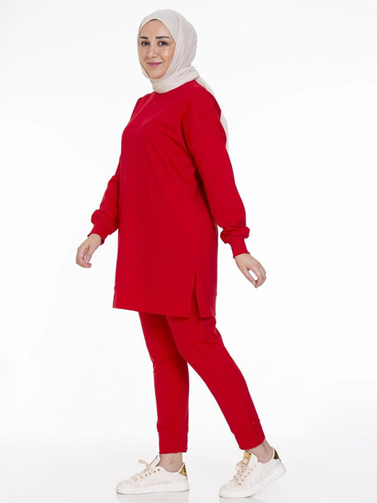 Crew Neck Plain Long Sleeve Women's Tunic N001