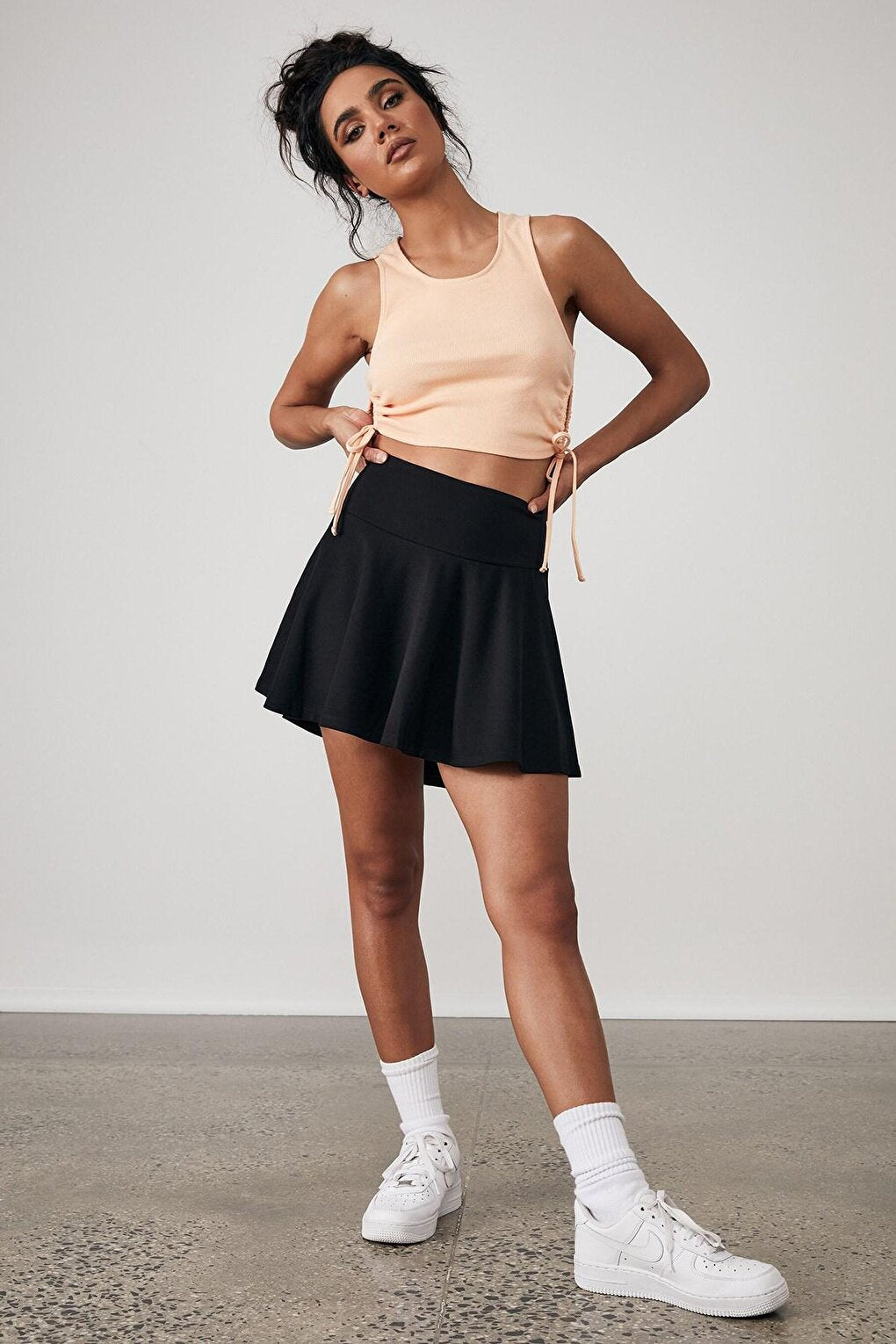 Women's Black Basic Short Tennis Skirt MG1456