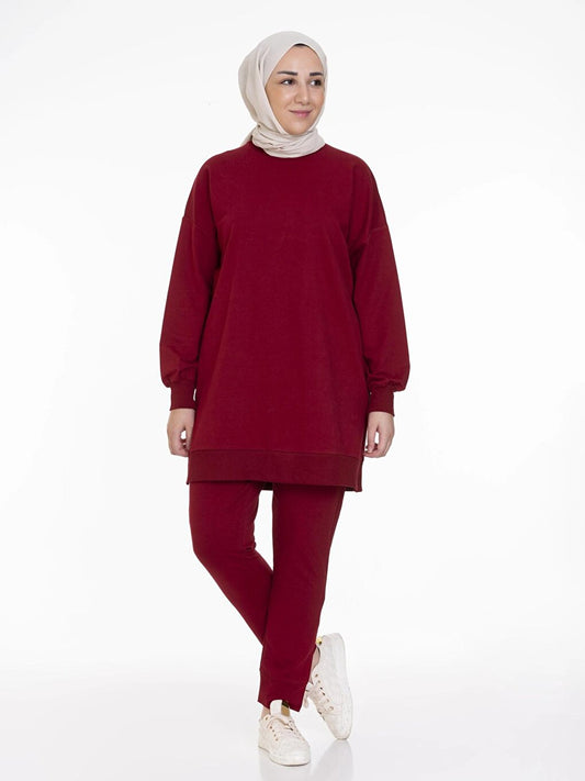 Crew Neck Plain Long Sleeve Women's Tunic N001