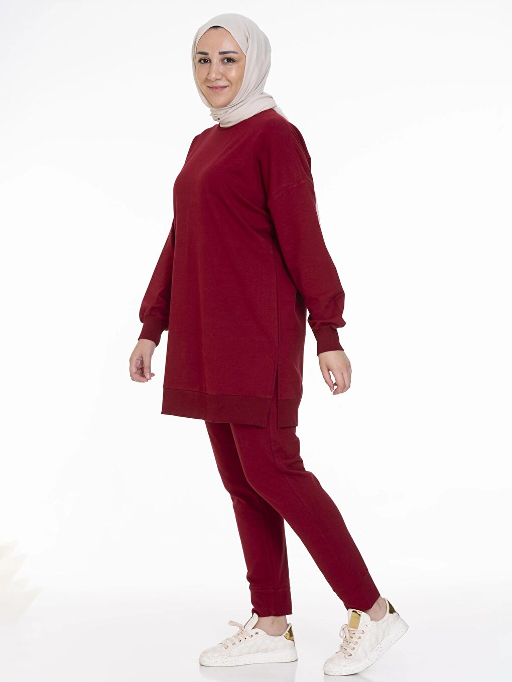 Crew Neck Plain Long Sleeve Women's Tunic N001