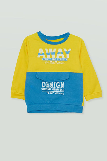 Text Printed Long Sleeve Baby Boy Suit