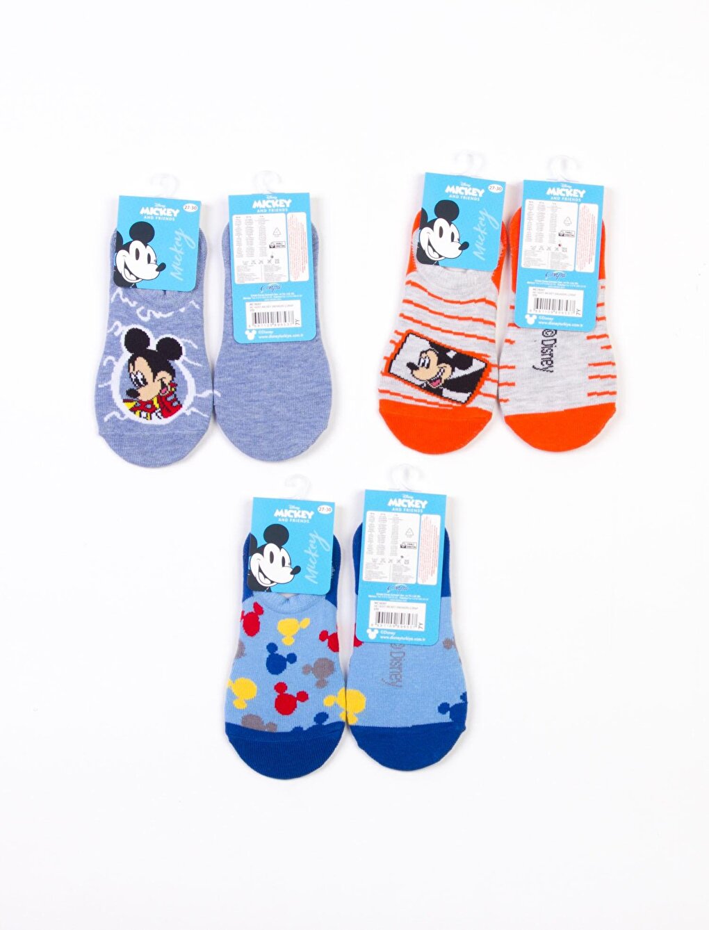 Mickey Licensed 3 Pairs Kids Sneakers Socks 18207