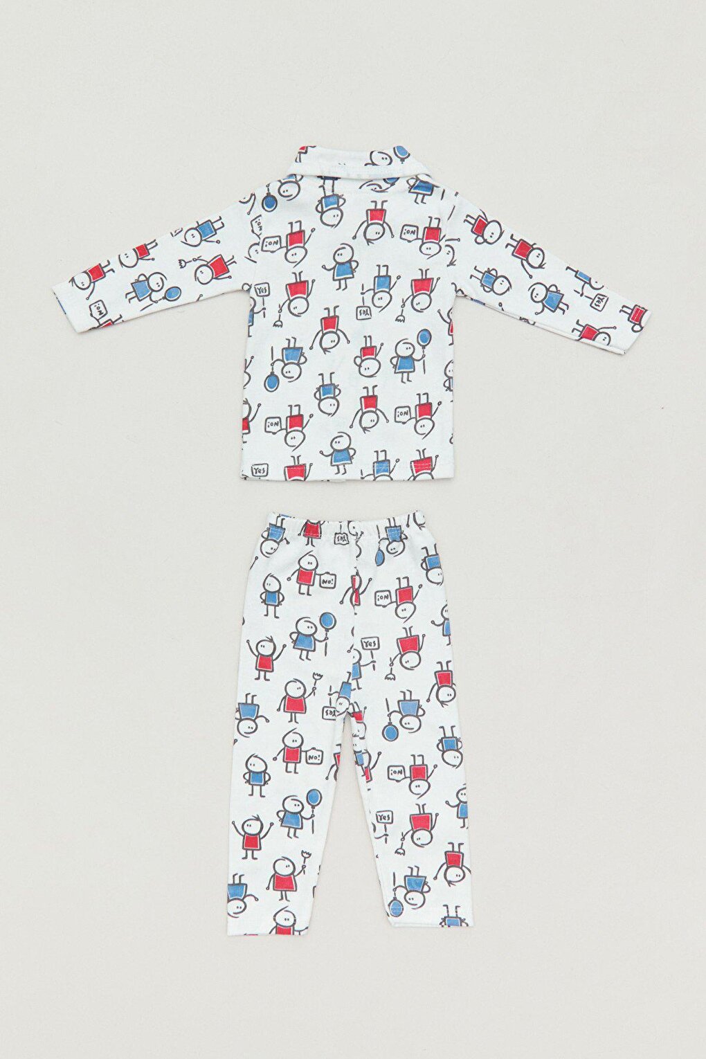 Printed Baby Collar Boys Pajama Set