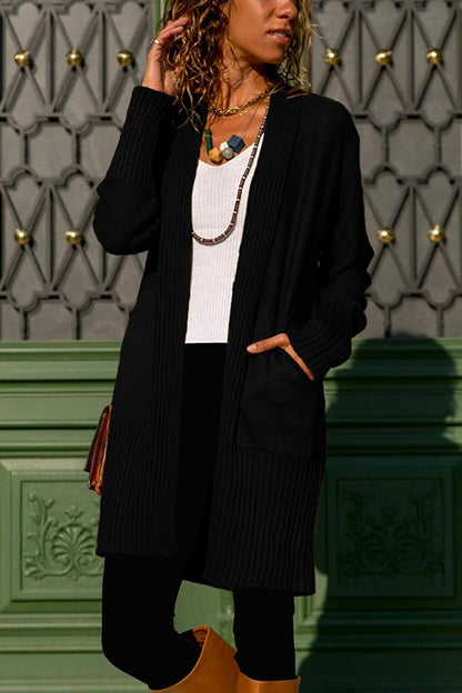 Women's Black Double Pocket Cardigan GK-CCK74000