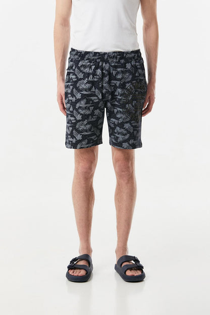 Palm Tree Printed Pocket Zippered Shorts