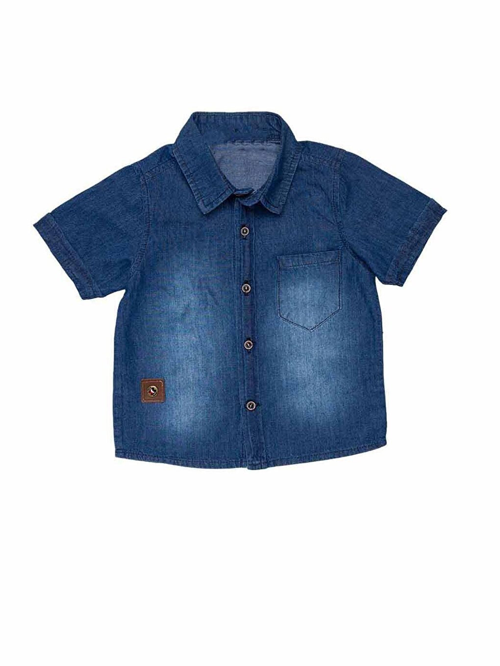 Boy's Short Sleeve Leather Embroidered Shirt