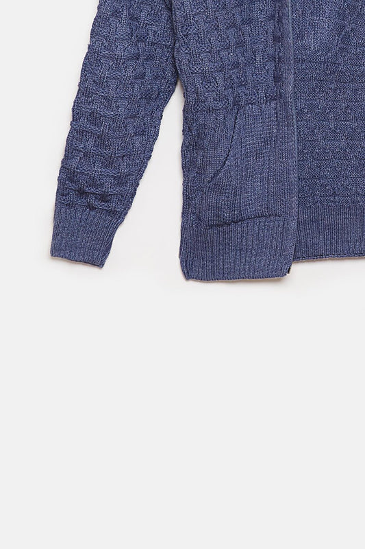 Fur Detailed Knitwear Boys Cardigan