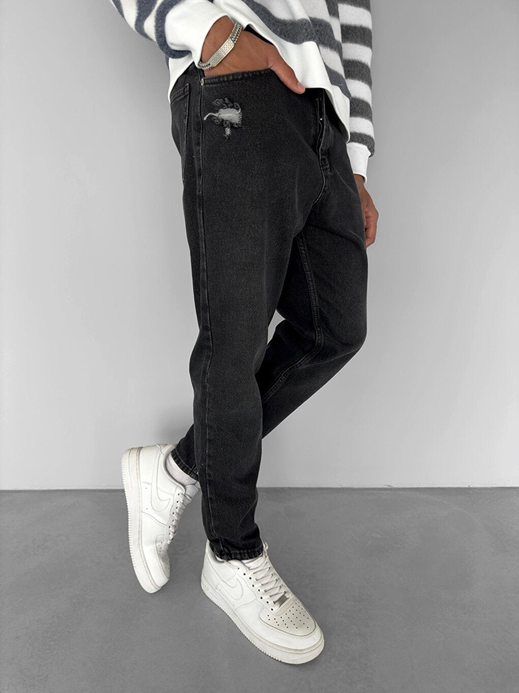 Regular Fit Jean Trousers Black