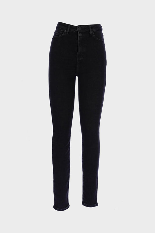 Judy Black High Waist Zippered Jean Trousers C 4521-224