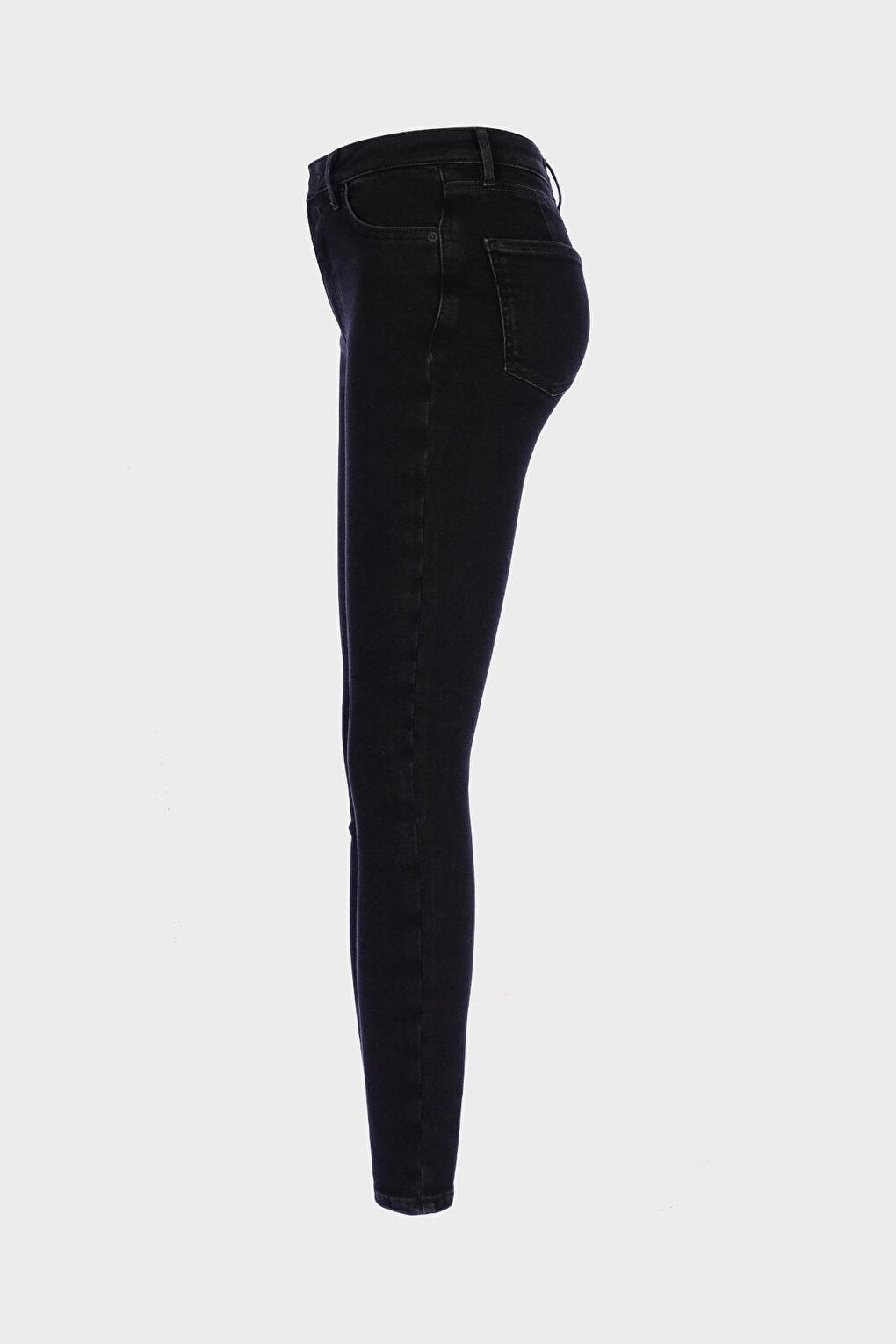 Judy Black High Waist Zippered Jean Trousers C 4521-224