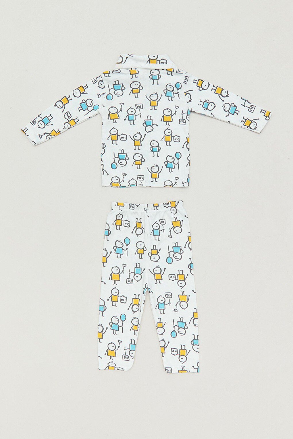 Printed Baby Collar Boys Pajama Set