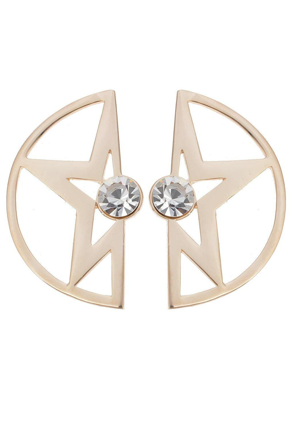 Half Star Circle Earrings