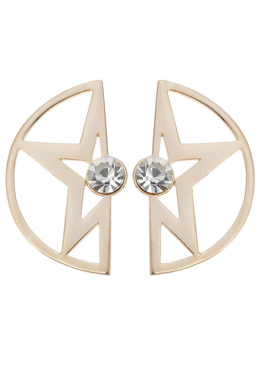 Half Star Circle Earrings